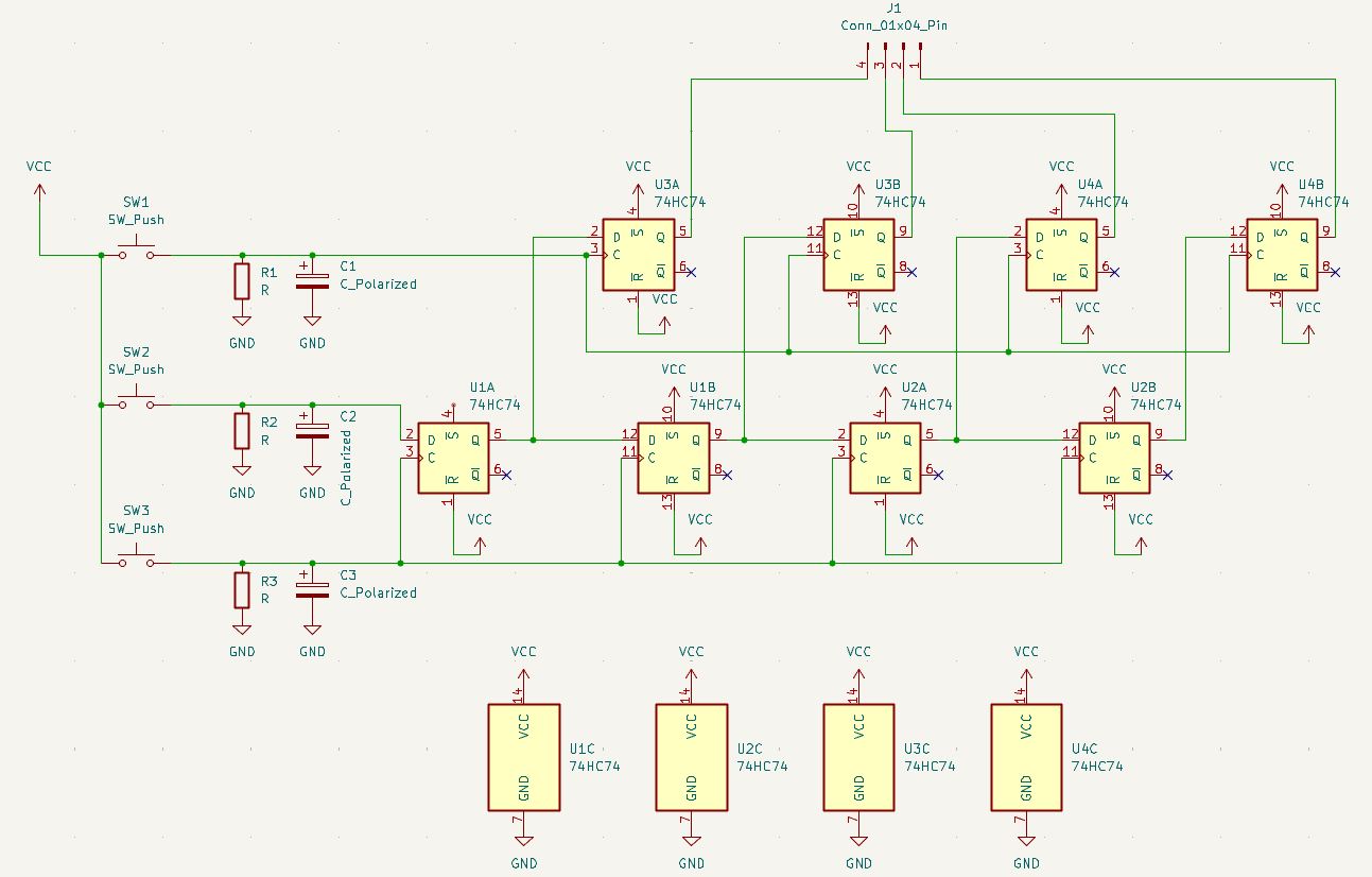 Schematic showing Shift Register feeding into a Parallel Register