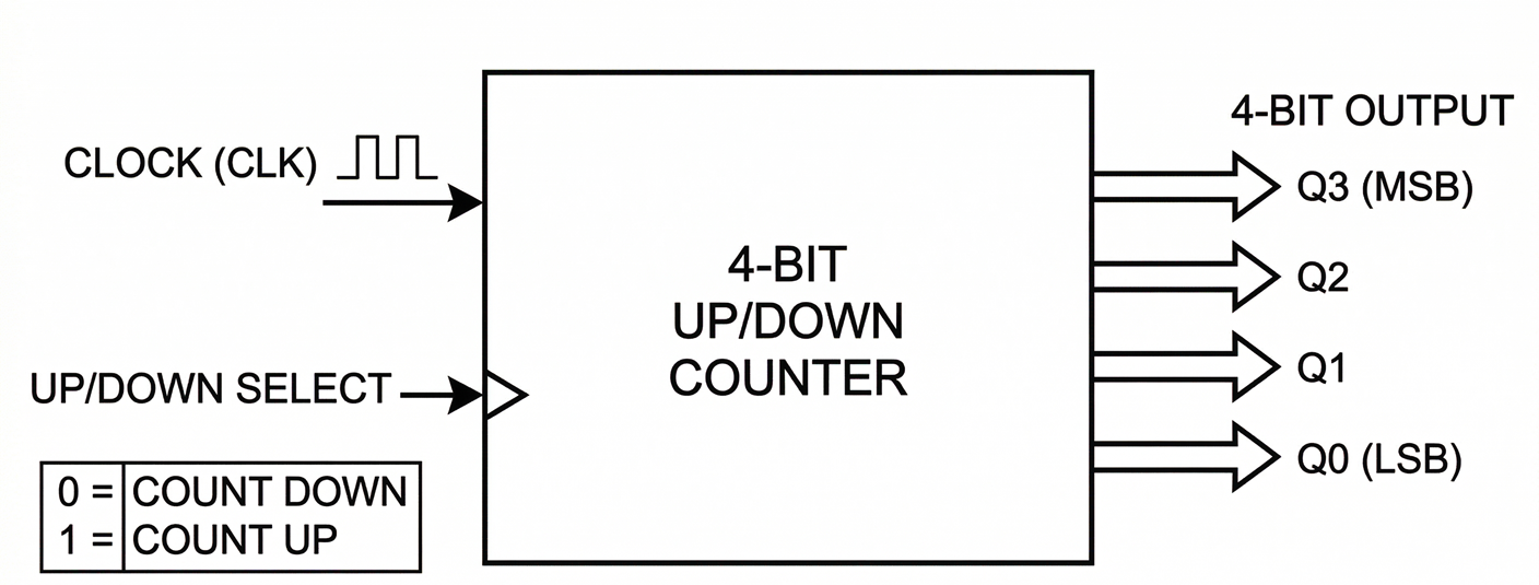 Block diagram of up/down counter