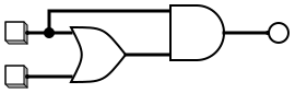 Circuit diagram for a AND (a OR b)