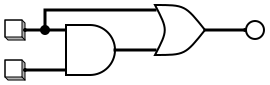 Circuit diagram for a OR (a AND b)
