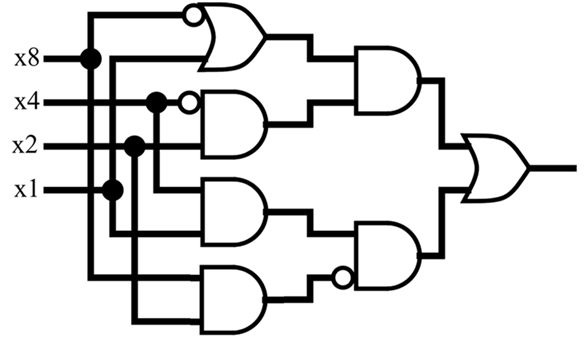 Gate level diagram of prime detector