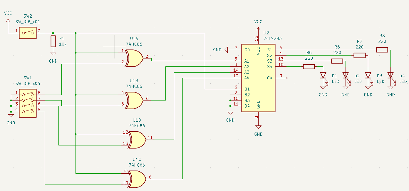 Image of twos complement generator with xor gates